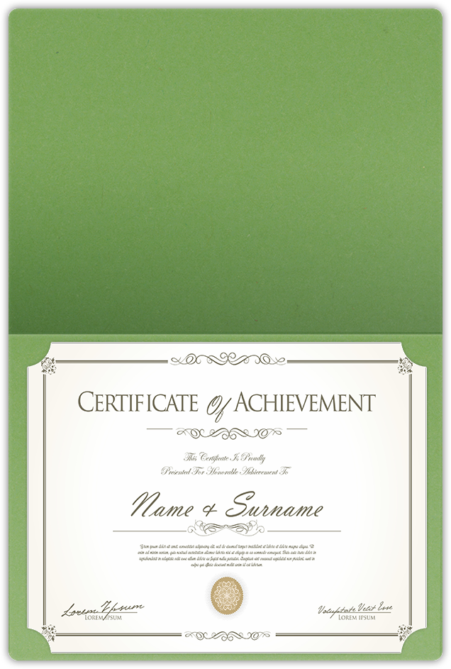 Gumdrop Green Vellum 100lb 9 1/2 x 12 Landscape or Portrait Certificate Holders with Rounded Corner Slits