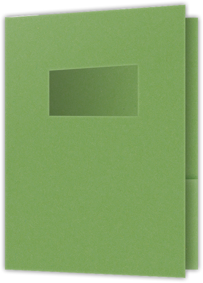 Gumdrop Green Vellum 100lb 9 x 12 Two Pocket Folders with 4 Inch Pockets and 2 x 4 Window