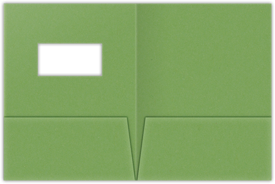 Gumdrop Green Vellum 100lb 9 x 12 Two Pocket Folders with 4 Inch Pockets and 2 x 4 Window