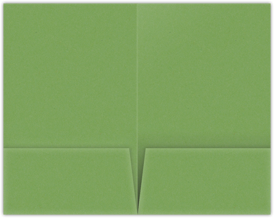 Gumdrop Green Vellum 100lb 6 x 9 Two Pocket Half Size Folders with 3 Inch Pockets