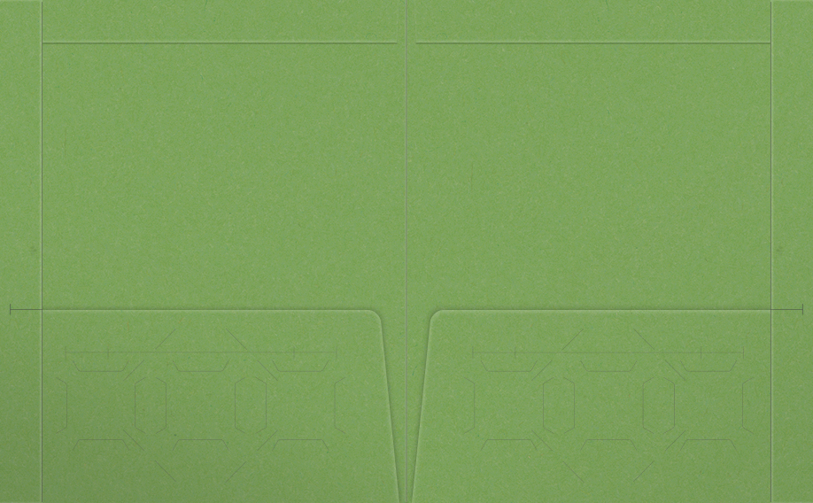 Gumdrop Green Vellum 100lb 9 1/2 x 11 3/4 Two Pocket Folders with 4 1/2 Inch Pockets and 1 Inch Reinforced Top and Edges