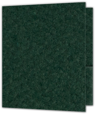 Hunter Green Felt 80lb 9 x 12 Two Pocket Folders with 4 Inch Round Corner Pockets