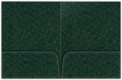 Hunter Green Felt 80lb 9 x 12 Two Pocket Folders with 4 Inch Round Corner Pockets