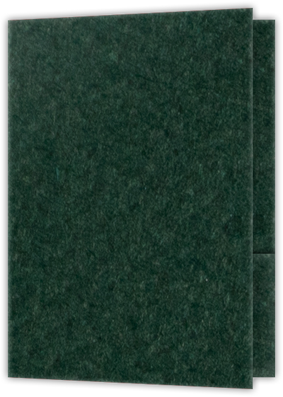 Hunter Green Felt 80lb 9 x 12 Two Pocket Folders with 4 Inch Round Corner Pockets and 1/4 Inch Expansion with Double Score Spine