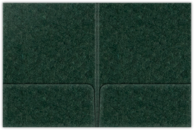 Hunter Green Felt 80lb 9 x 12 Two Pocket Folders with 4 Inch Round Corner Pockets and 1/4 Inch Expansion with Double Score Spine