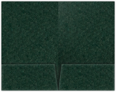 Hunter Green Felt 80lb 9 1/2 x 14 1/2 Two Pocket Legal Folders with 4 1/2 Inch Pockets