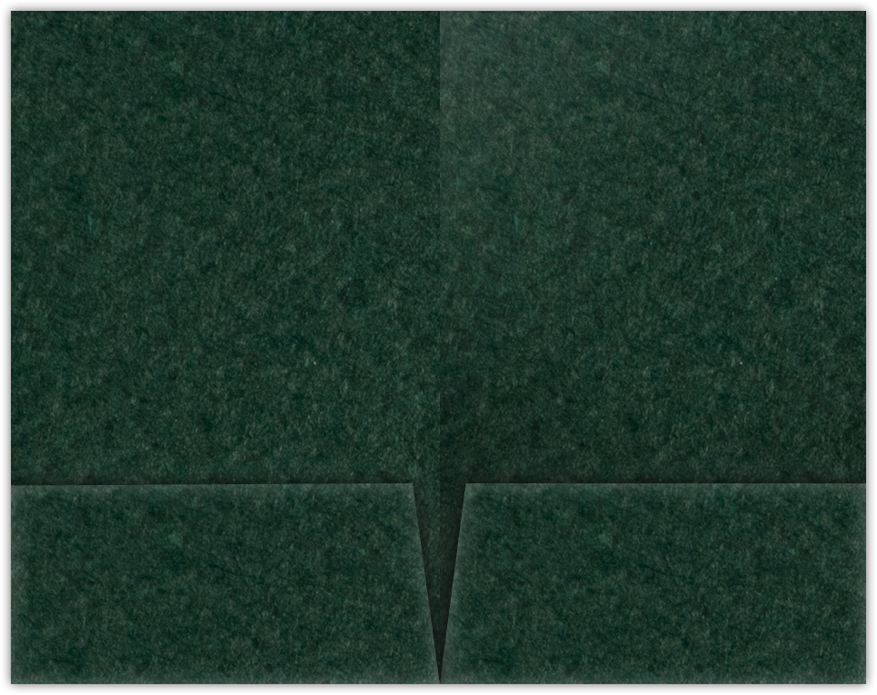 Hunter Green Felt 80lb 9 1/2 x 14 1/2 Two Pocket Legal Folders with 4 1/2 Inch Pockets
