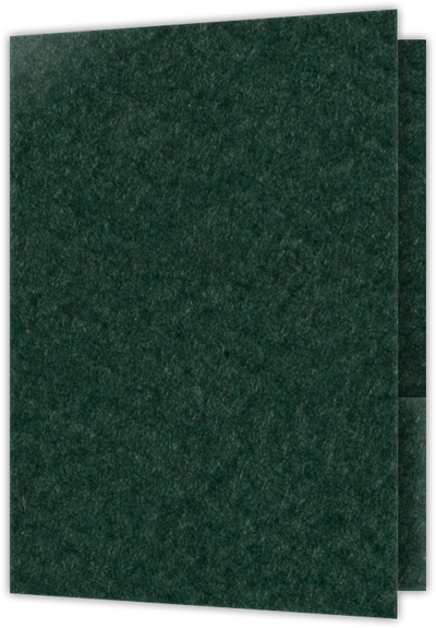 Hunter Green Felt 80lb 6 x 9 Two Pocket Half Size Folders with 3 Inch Pockets