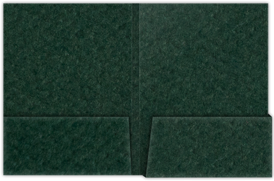 Hunter Green Felt 80lb 9 x 12 Two Pocket Folders with 4 1/4 Inch Deep Box Pockets and 1/4 Inch Expansion with Double Score Spine