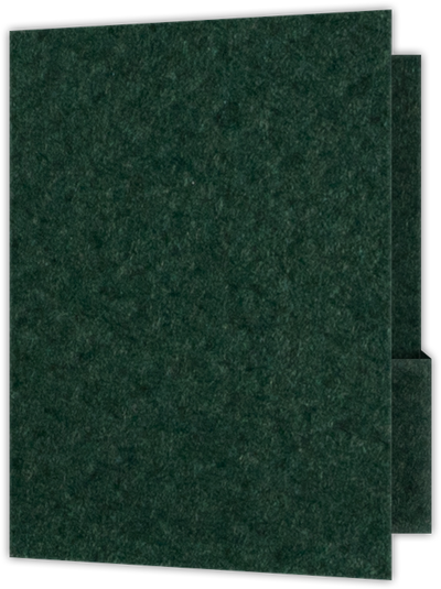 Hunter Green Felt 80lb 9 x 12 Two Pocket Folders with 4 1/4 Inch Deep Box Pockets and 1/4 Inch Expansion with Double Score Spine