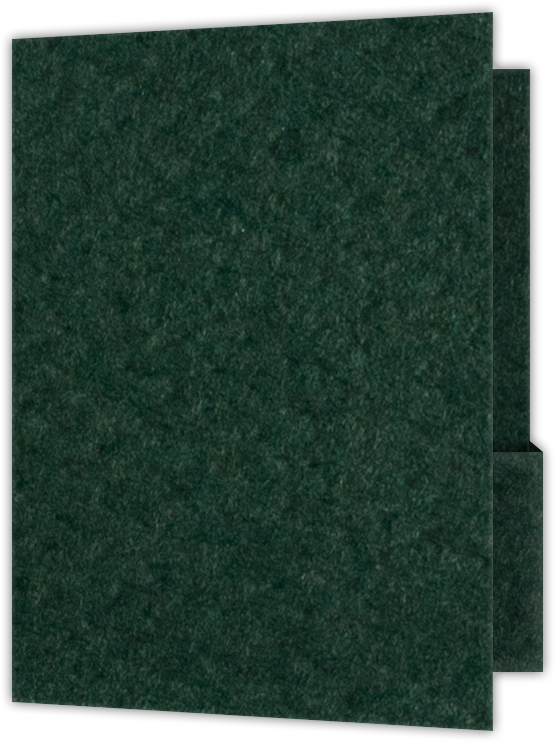 Hunter Green Felt 80lb 9 x 12 Two Pocket Folders with 4 1/4 Inch Deep Box Pockets and 1/4 Inch Expansion with Double Score Spine