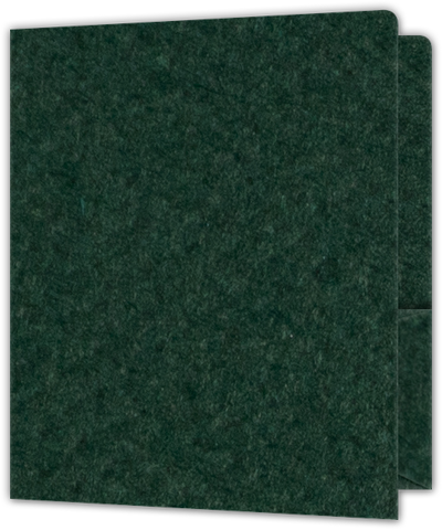 Hunter Green Felt 80lb 9 x 12 Two Pocket Round Corner Folders with 4 1/4 Inch Pocket