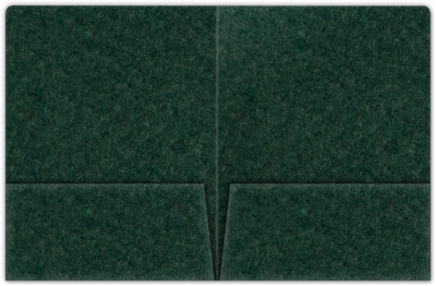 Hunter Green Felt 80lb 9 x 12 Two Pocket Round Corner Folders with 4 1/4 Inch Pocket