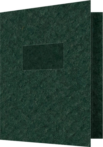 Hunter Green Felt 80lb 9 1/2 x 11 3/4 Two Pocket Folders with 4 1/2 Inch Pockets and 1 Inch Reinforced Top and Edges