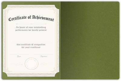 Jellybean Green Vellum 100lb 9 1/2 x 12 Landscape or Portrait Certificate Holders with Rounded Corner Slits