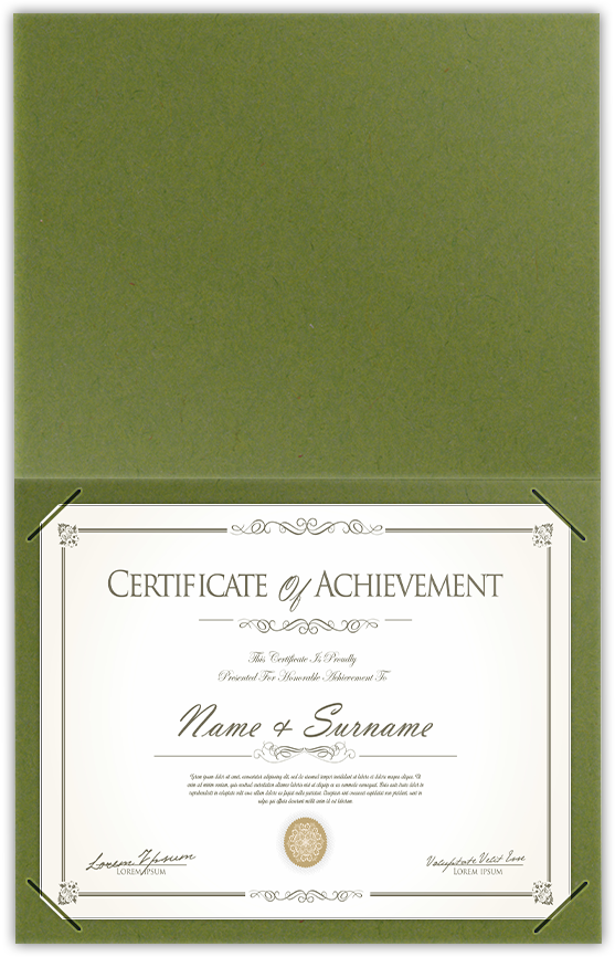 Jellybean Green Vellum 100lb 9 1/2 x 12 Landscape or Portrait Certificate Holders with Square Corner Slits (Holds 8 1/2 x 11 Certificate)