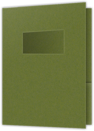 Jellybean Green Vellum 100lb 9 x 12 Two Pocket Folders with 4 Inch Pockets and 2 x 4 Window