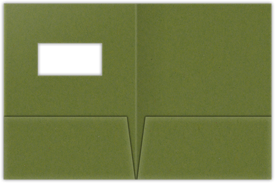Jellybean Green Vellum 100lb 9 x 12 Two Pocket Folders with 4 Inch Pockets and 2 x 4 Window
