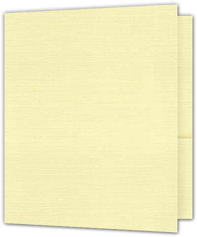 Ivory Linen 80lb 9 x 12 Two Pocket Folders with 4 Inch Round Corner Pockets