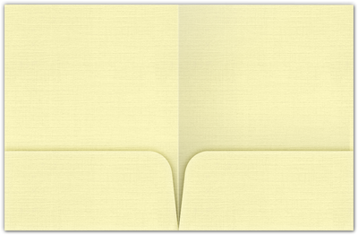 Ivory Linen 80lb 9 x 12 Two Pocket Folders with 4 Inch Round Corner Pockets
