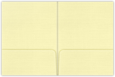 Ivory Linen 80lb 9 x 12 Two Pocket Folders with 4 Inch Round Corner Pockets and 1/4 Inch Expansion with Double Score Spine