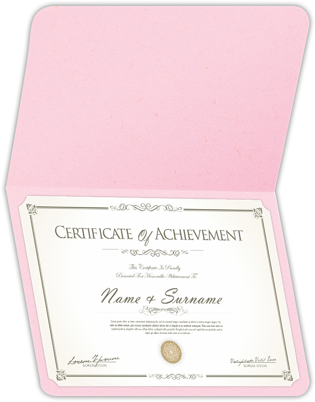 Pink Lemonade Vellum 100lb 9 1/2 x 12 Landscape or Portrait Certificate Holders with Rounded Corner Slits
