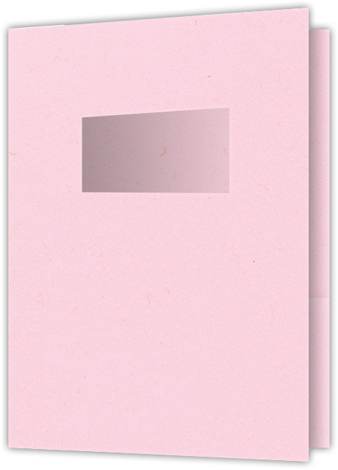 Pink Lemonade Vellum 100lb 9 x 12 Two Pocket Folders with 4 Inch Pockets and 2 x 4 Window