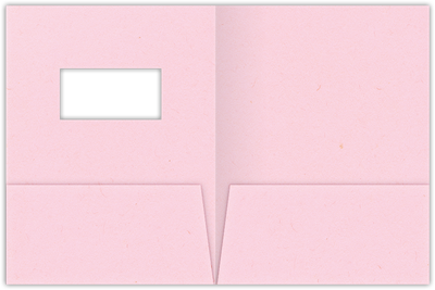 Pink Lemonade Vellum 100lb 9 x 12 Two Pocket Folders with 4 Inch Pockets and 2 x 4 Window