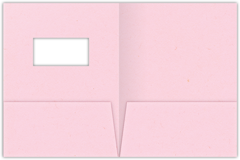 Pink Lemonade Vellum 100lb 9 x 12 Two Pocket Folders with 4 Inch Pockets and 2 x 4 Window