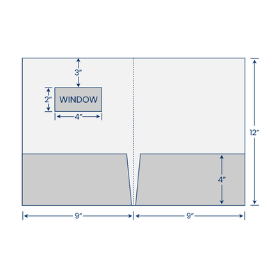 Pink Lemonade Vellum 100lb 9 x 12 Two Pocket Folders with 4 Inch Pockets and 2 x 4 Window