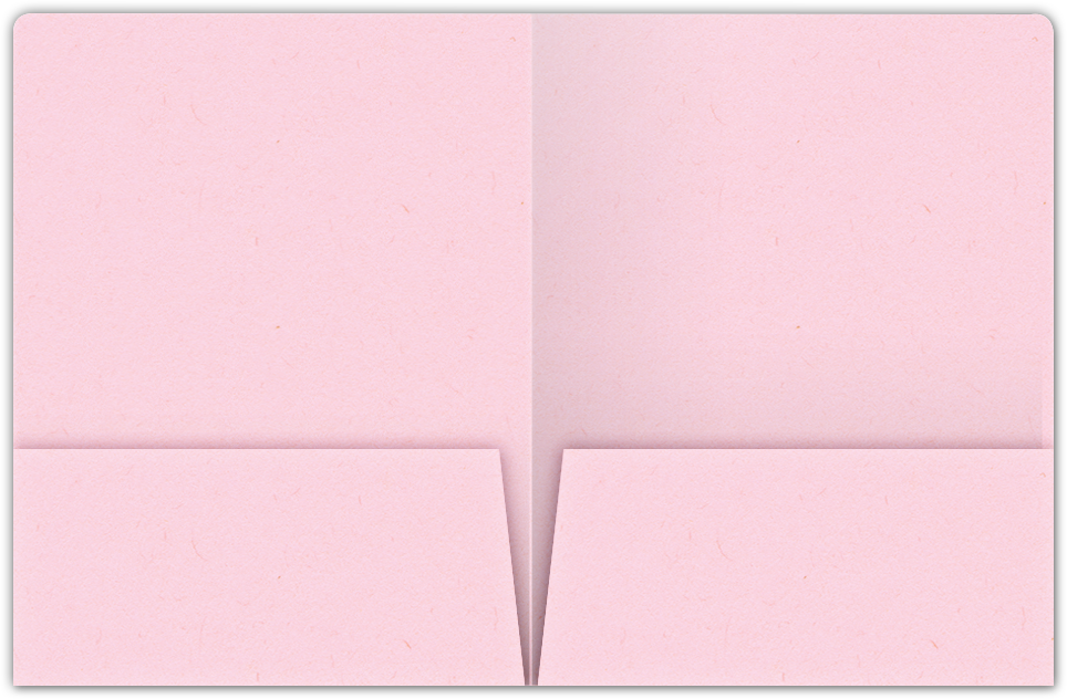 Pink Lemonade Vellum 100lb 9 x 12 Two Pocket Round Corner Folders with 4 1/4 Inch Pocket