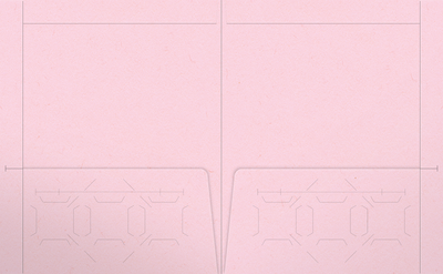 Pink Lemonade Vellum 100lb 9 1/2 x 11 3/4 Two Pocket Folders with 4 1/2 Inch Pockets and 1 Inch Reinforced Top and Edges