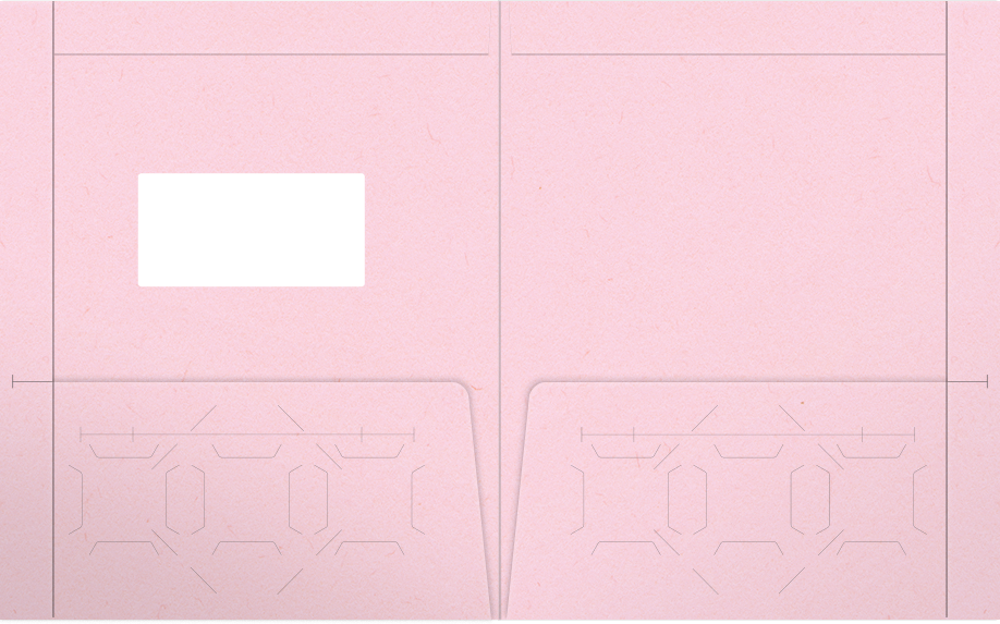 Pink Lemonade Vellum 100lb 9 1/2 x 11 3/4 Two Pocket Folders with 4 1/2 Inch Pockets and 1 Inch Reinforced Top and Edges
