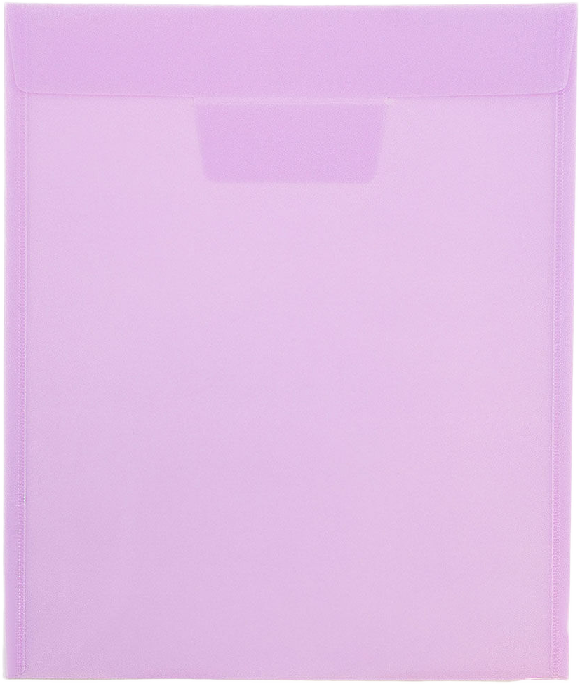 Lilac Purple Letter Open End Plastic Envelopes (9 1/2 x 12 1/2) with Tuck Flap