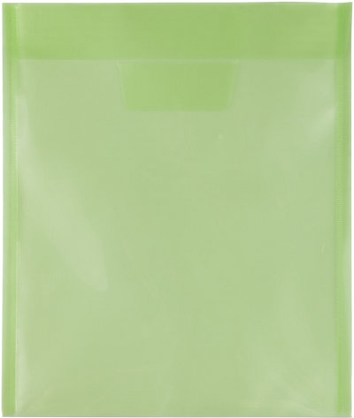 Lime Green 9 7/8 x 11 5/8 Open End Plastic Envelopes with Tuck Flap