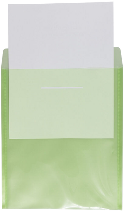 Lime Green 9 7/8 x 11 5/8 Open End Plastic Envelopes with Tuck Flap