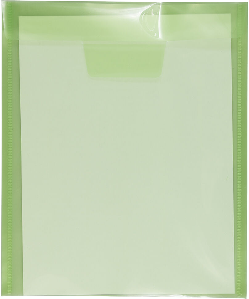 Lime Green 9 7/8 x 11 5/8 Open End Plastic Envelopes with Tuck Flap