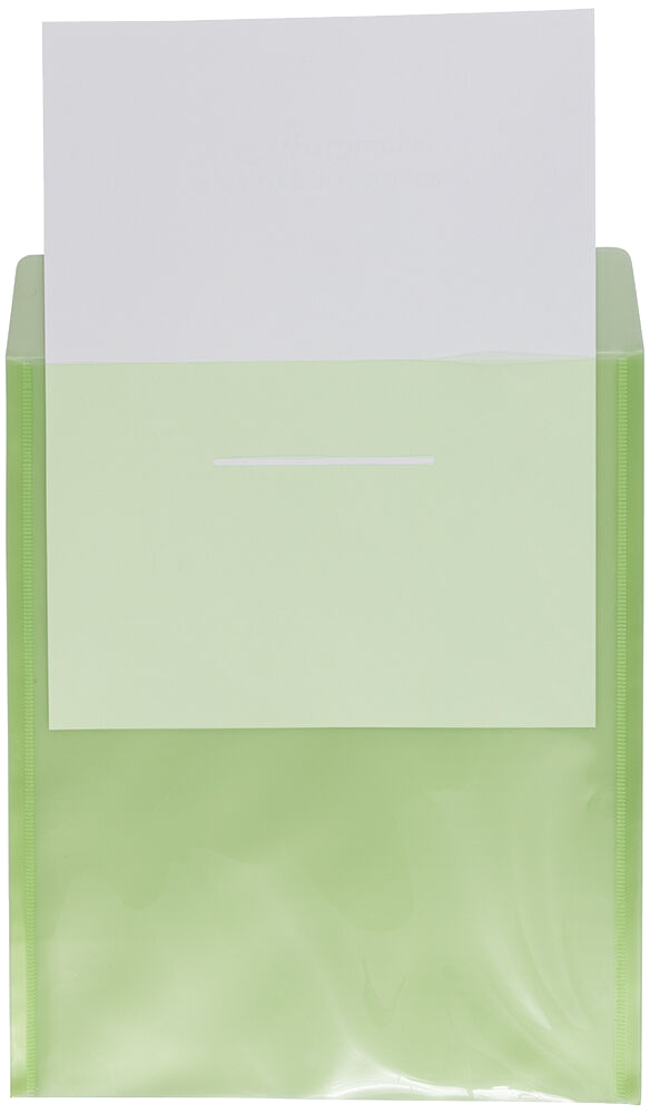 Lime Green 9 7/8 x 11 5/8 Open End Plastic Envelopes with Tuck Flap
