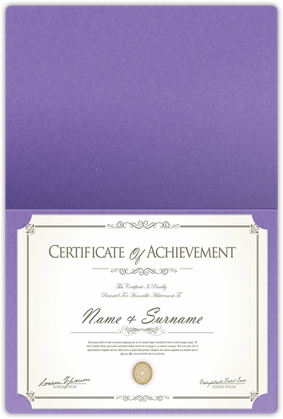 Grape Jelly Vellum 100lb 9 1/2 x 12 Landscape or Portrait Certificate Holders with Rounded Corner Slits