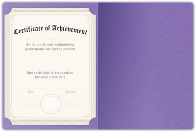 Grape Jelly Vellum 100lb 9 1/2 x 12 Landscape or Portrait Certificate Holders with Rounded Corner Slits
