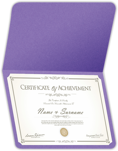 Grape Jelly Vellum 100lb 9 1/2 x 12 Landscape or Portrait Certificate Holders with Rounded Corner Slits
