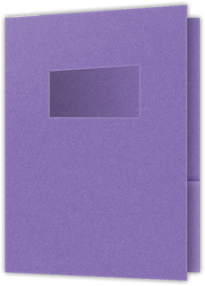 Grape Jelly Vellum 100lb 9 x 12 Two Pocket Folders with 4 Inch Pockets and 2 x 4 Window