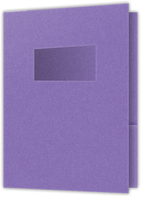 Grape Jelly Vellum 100lb 9 x 12 Two Pocket Folders with 4 Inch Pockets and 2 x 4 Window