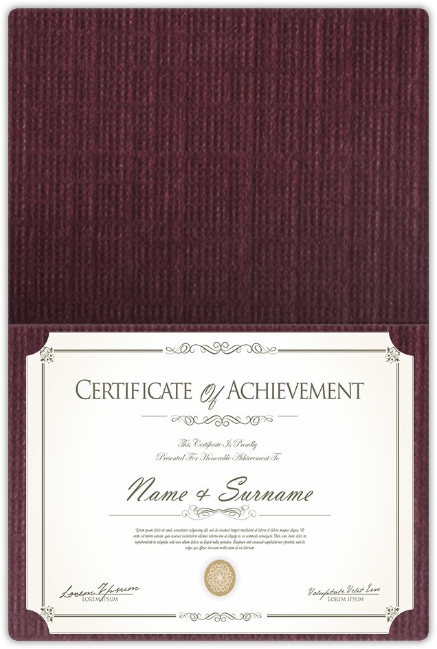 Burgundy Linen 100lb 9 1/2 x 12 Landscape or Portrait Certificate Holders with Rounded Corner Slits