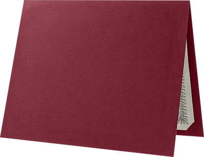 Burgundy Linen 9 1/2 x 12 Landscape or Portrait Certificate Holders with Square Corner Slits (Holds 8 1/2 x 11 Certificate)