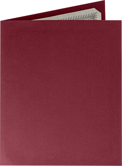 Burgundy Linen 9 1/2 x 12 Landscape or Portrait Certificate Holders with Square Corner Slits (Holds 8 1/2 x 11 Certificate)