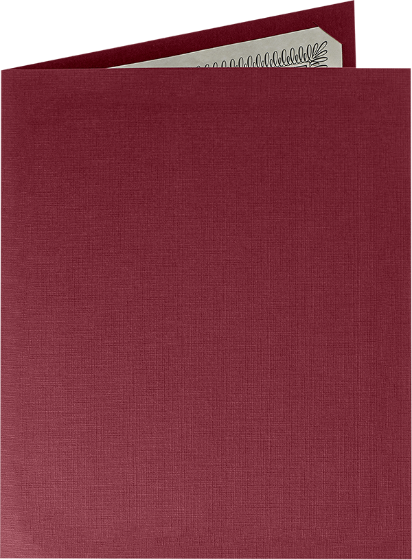 Burgundy Linen 9 1/2 x 12 Landscape or Portrait Certificate Holders with Square Corner Slits (Holds 8 1/2 x 11 Certificate)
