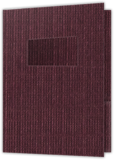 Burgundy Linen 100lb 9 x 12 Two Pocket Folders with 4 Inch Pockets and 2 x 4 Window