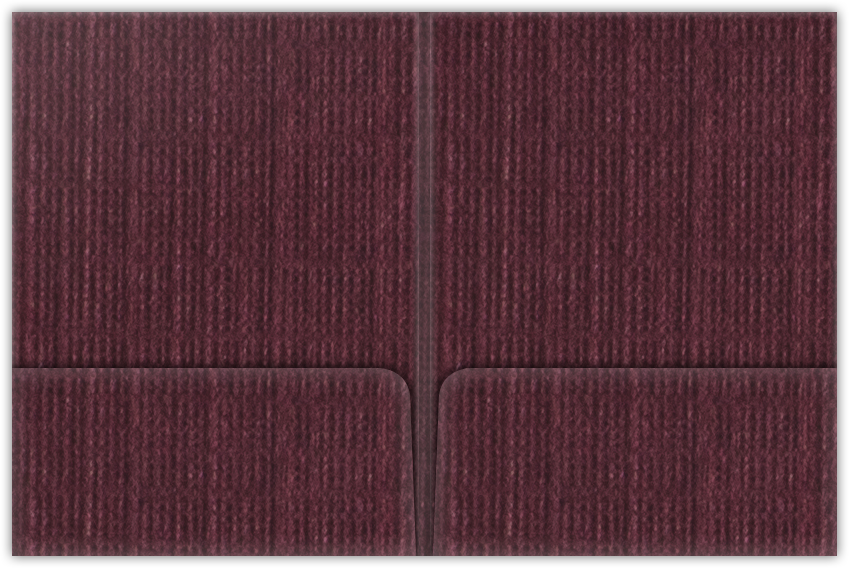 Burgundy Linen 100lb 9 x 12 Two Pocket Folders with 4 Inch Round Corner Pockets and 1/4 Inch Expansion with Double Score Spine