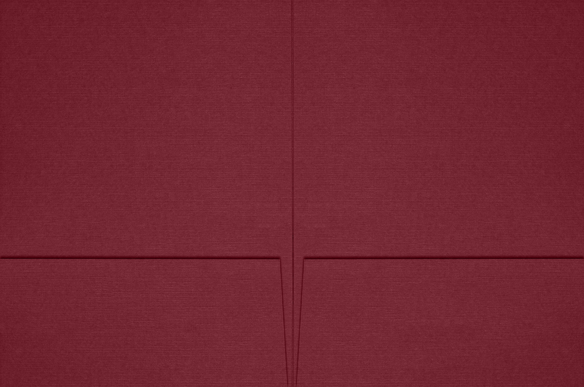 Burgundy Linen 100lb 6 x 9 Two Pocket Half Size Folders with 3 Inch Pockets